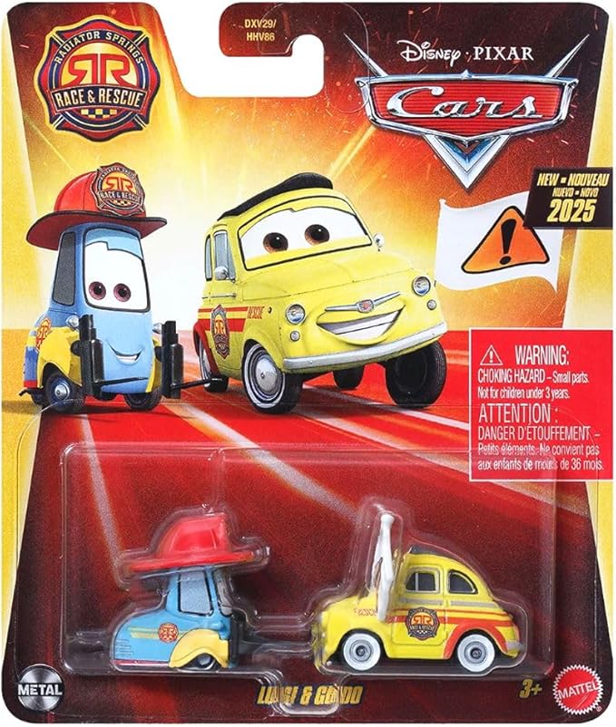 Disney and Pixar Cars Diecast Luigi and Guido Rescue Toy Vehicle for Ages 3 and Up