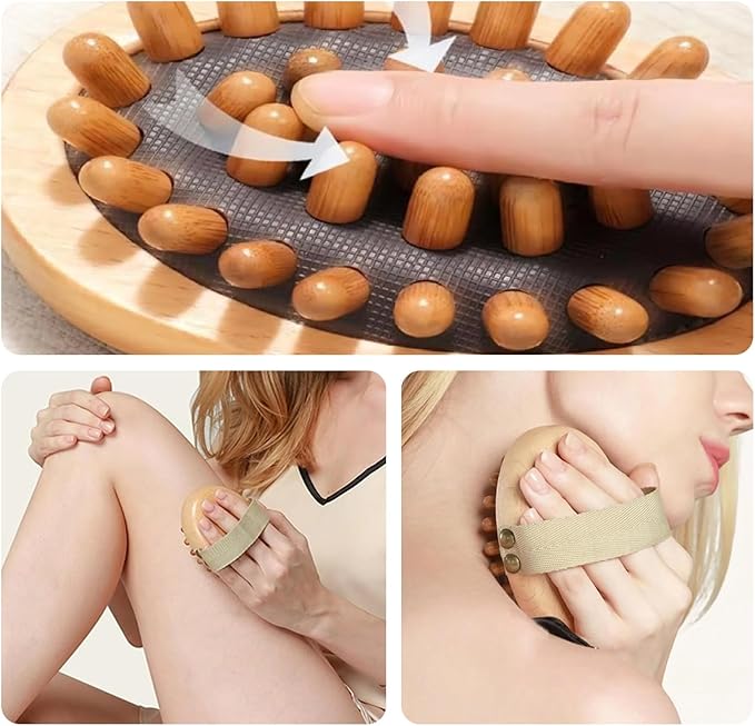 2PCS Meridian Brush Massage Body, Meridian Pressure Brush Wood Therapy Massage Tools for Full Body Shaping and Pain Relief