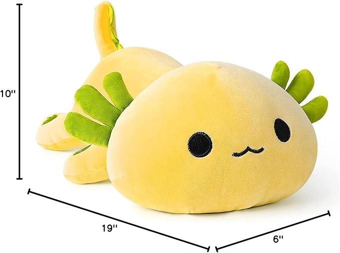 Onsoyours Cute Axolotl Plush, 19" Soft Large Stuffed Animal Salamander Big Plush Pillow, Kawaii Plushie Toy for Kids (Yellow Axolotl, 19")