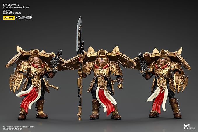 JOYTOY Warhammer The Horus Heresy Legio Custodes Custodian Venatari Squad Set 3, 1:18 Scale 5.4in Action Figure Mecha Joy Toy Collection Model