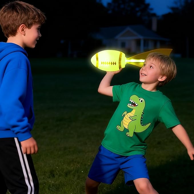 Glow in The Dark Football – Light Up Foam Football for Boys Ages 3+, Outdoor Sports Toy for Camping, Beach Games, Birthday Gift