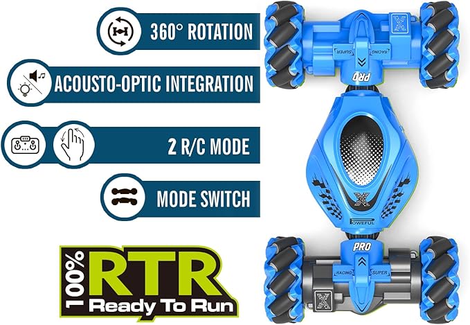 RC Car Gesture Sensing Stunt Car, Toys for Boys Girls 6-12, Best Gifts for Kids Boys 6 7 8 9 10 11 12 Years Old, 2.4GHz 4WD RC Toy Off-Road 360° Rotate All-Round Drift with Lights Music
