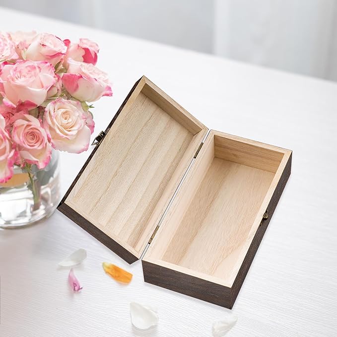 Vintage Wood Storage Box Rectangular Solid Wood Gift Box Keepsake Boxes Storage Bins With Lids For Sunglass Case Locker Organizer Trinket Boxes Man Retro Style Jewelry, 7. 9 x 3. 9 x 2.4 Inch