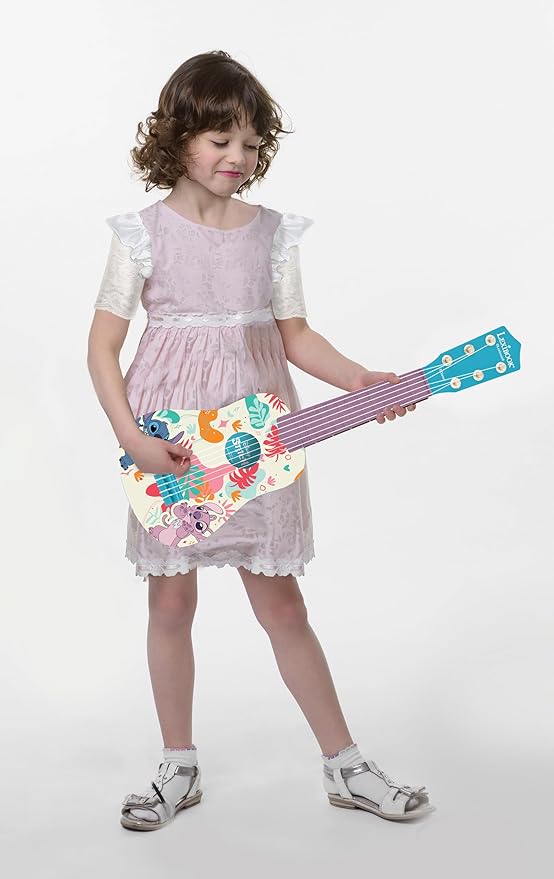 Lexibook, Disney Stitch, My First Guitar for Children, 6 Nylon Strings, 53 cm / 21'', Guide Included, Blue, K200D