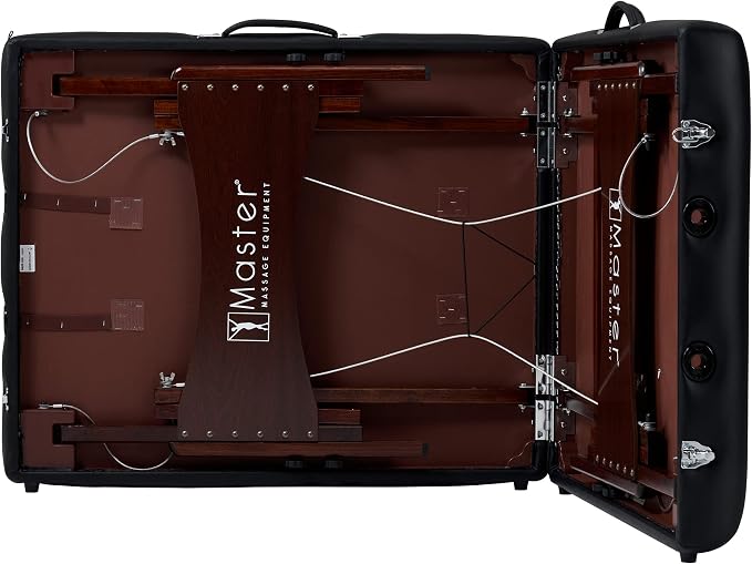 Master Massage Newport 30" Professional Portable Massage Table Package in Black with Ambient Lighting System