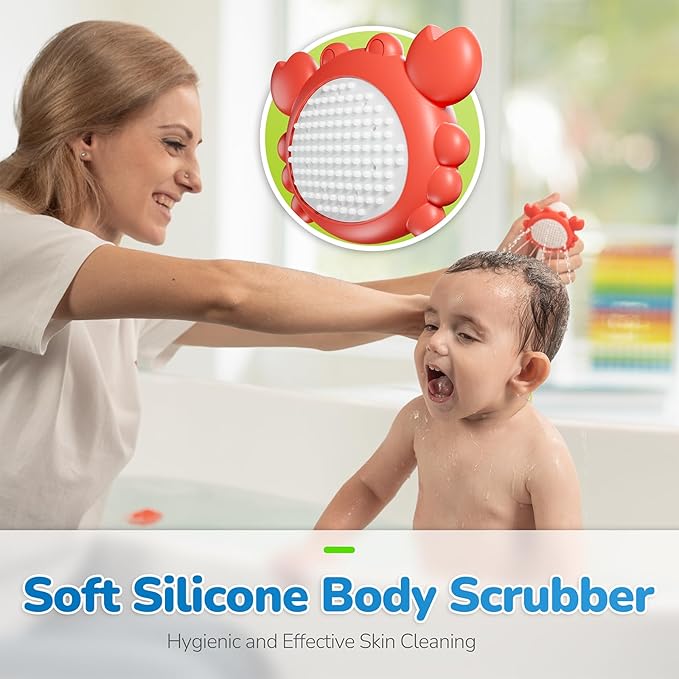 G-WACK Baby Bath Toys Shower Head Sprayer with Water Thermometer for New Borns, Toddlers and Kids | Baby Accessories, and Essentials in Bathtub or Sink | Shampoo Bath Rinser | USB Rechargeable Ⅵ