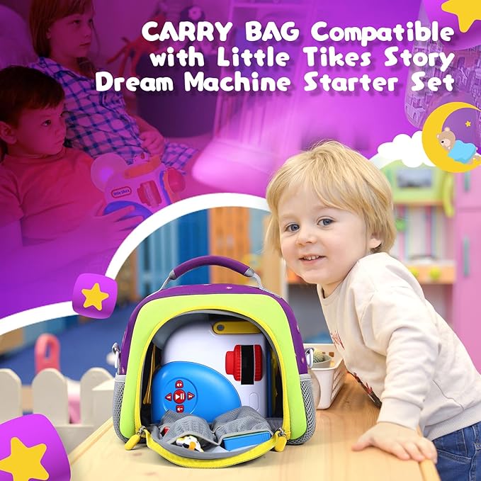 Carrying case Bag Compatible with Little Tikes Story Dream Machine Books Starter Set,Storage for Storybook, Audio Play, Character Travel bag (Purple)