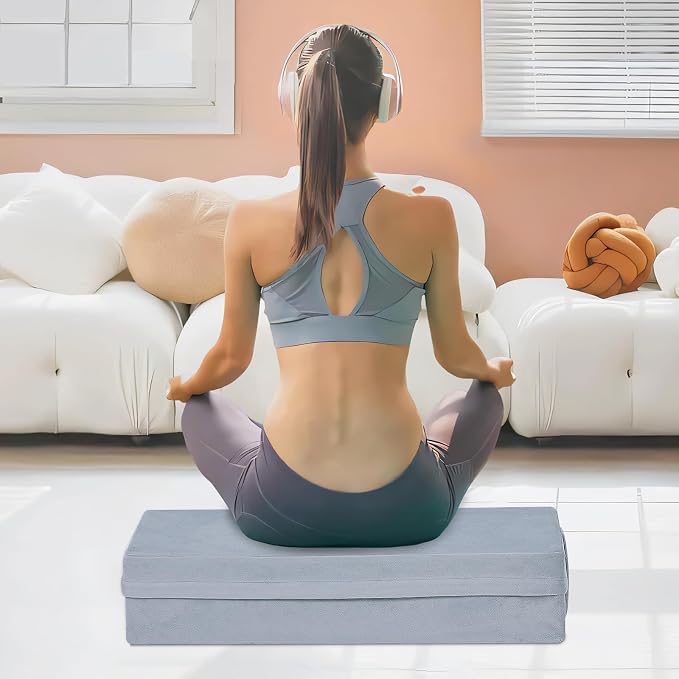 GOFORIT Yoga Bolster Pillow for Meditation and Support,Rectangular Meditation Pillow for Restorative Yoga,26.5"X9.5" X6"