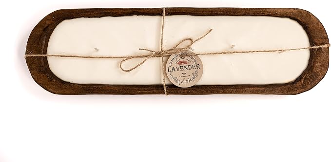 Red Barn Candle Company Wood Dough Bowl Candles | 100% Natural Soy Wax & Essential Oil Infused | Odor Eliminating + Pet Safe | Scented Candle Gifts for Men & Women (Cotton Blossom, 5-Wick)