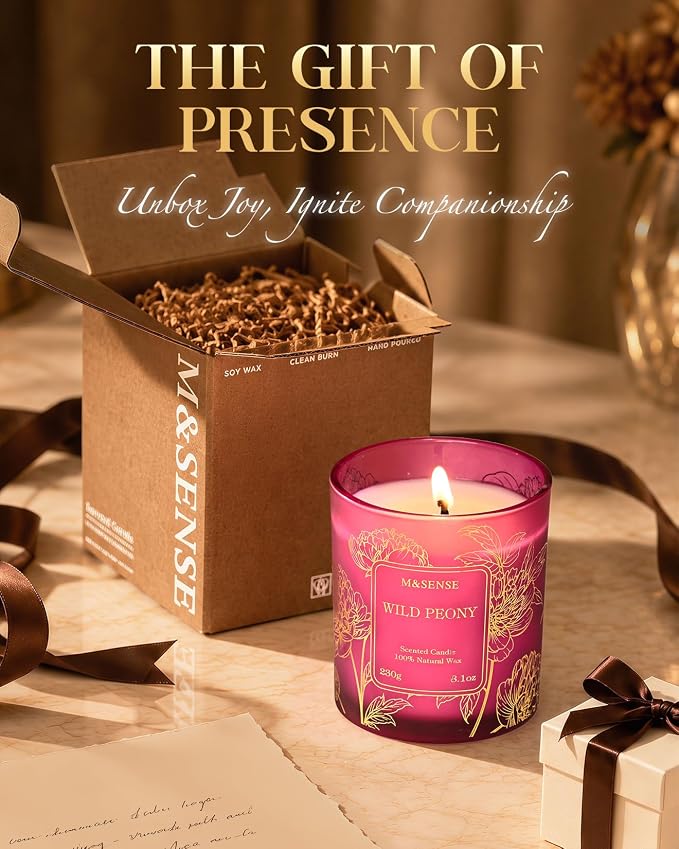 M&SENSE Ocean Soy Candle, 8.1oz Gilded Glass, Summer Fresh Aromatherapy | 42H Slow Burn, Soy Wax, Bathtub Home Fragrance, Non-Toxic, Warmer Lamp Safe