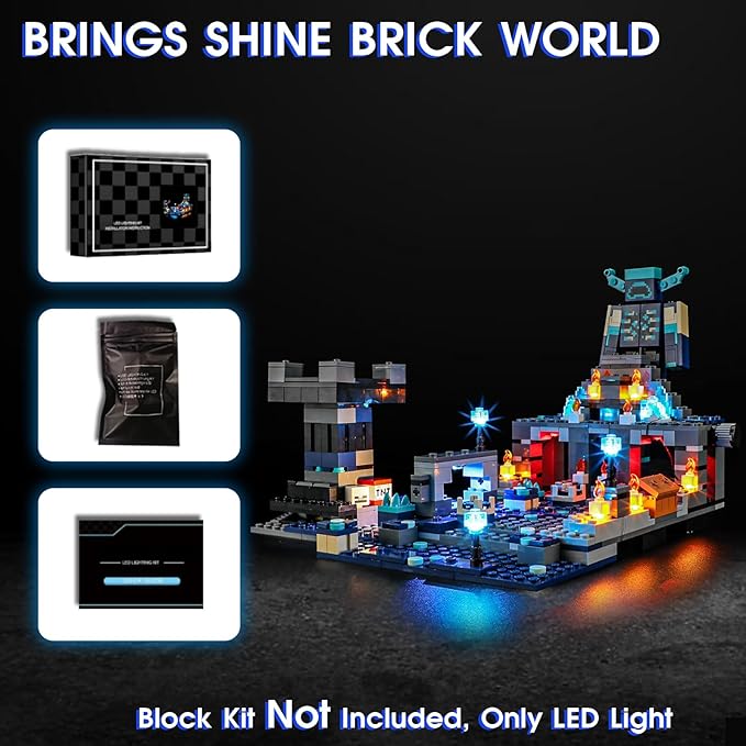 Vaodest Led Light for Lego 21246 Minecraft The Deep Dark Battle Model,Design and Configuration Compatible with Model 21246(Led Light Only, Not Building Block Kit)