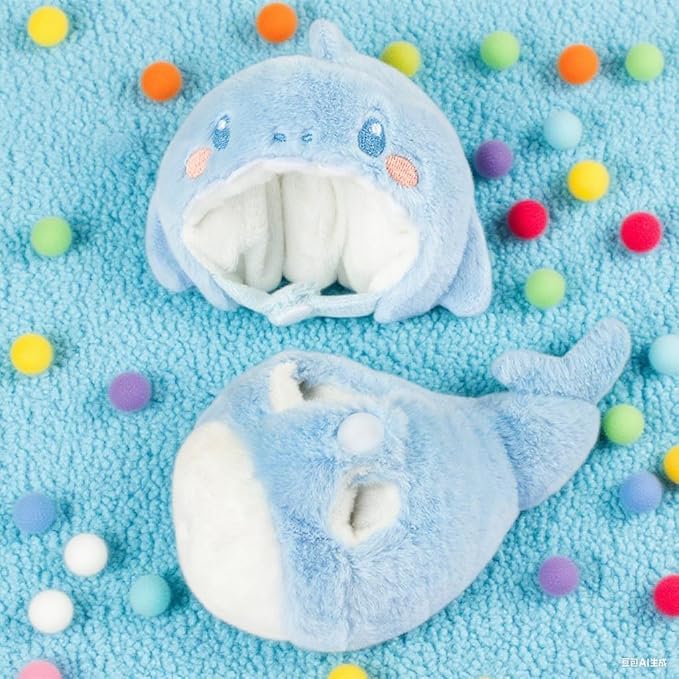 17cm Doll Clothes for Labubu - Plush Clothes for Dolls Outfit - Accessories for 17cm Dolls Clothes -Cute Shark Costume, No Doll Included