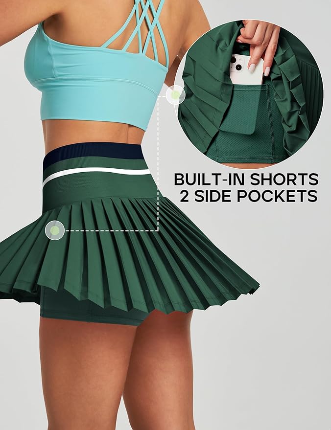 Pleated Tennis Skirt with Pockets for Women Tennis Skort for Woman High Waisted Golf Skirts Athletic Skirt