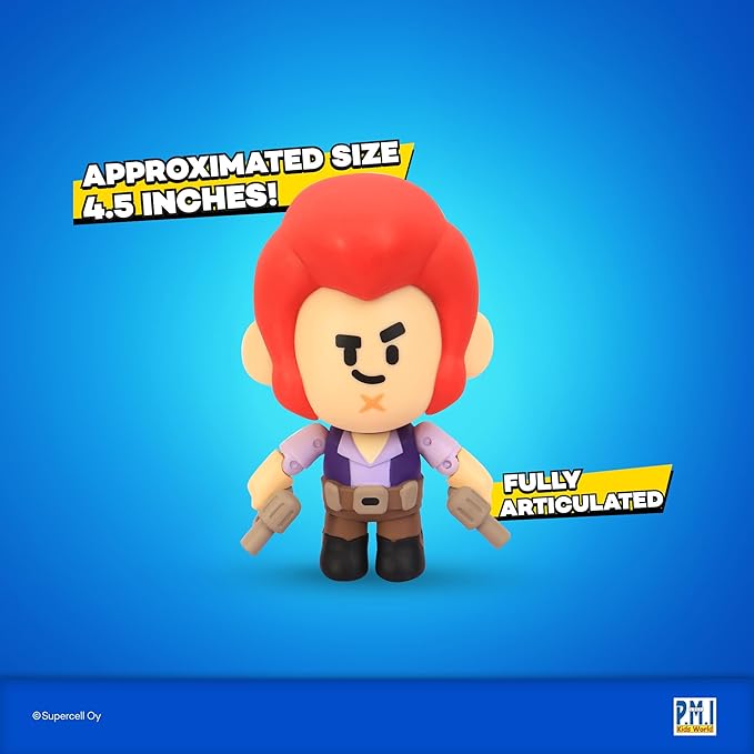 P.M.I. Brawl Stars Action Figure – Leon/Crow/Spike/Colt | 4.5" Collectible Toy | Officially Licensed Merchandise | Gift for Gamers & Fans | Articulated Toy Figure (Assortment D)