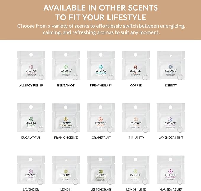 Essence Nasal Diffuser Ring | Solid Scents Essential Oils | Aromatherapy Nose Ring | Personal Scent Clip for Travel, Work & Everyday Use | Made in USA | Create It | 3 Pack