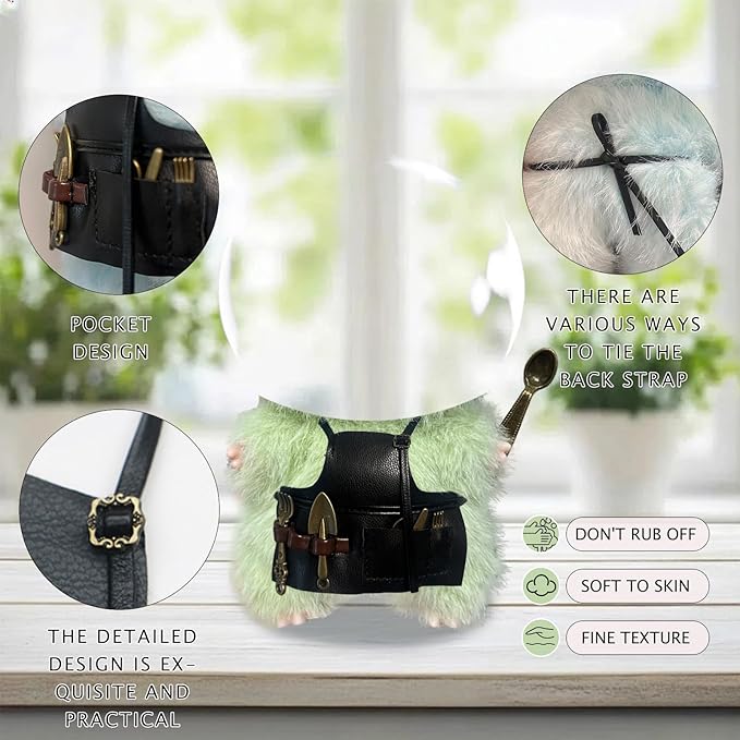 Apron Work Clothes for 17cm Doll(No Dolls),Kitchenware Series, a Total of 6 Accessories, Leather Bibs with Adjustable Length, for Food Collectors,Suitable 3.94-6.7inch(10-17cm) for Dolls