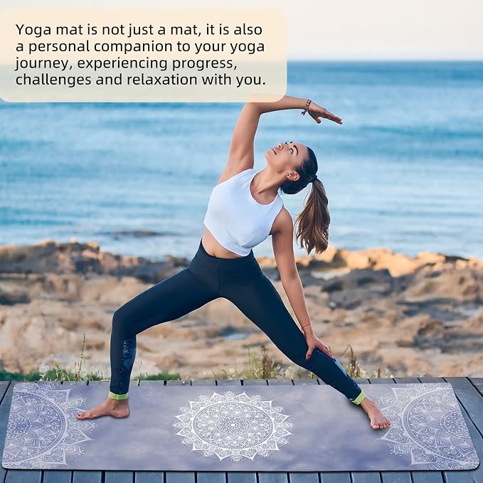 FOLAI Extra Thick Yoga Mat 6mm,pilates mat thick - Non-Slip Exercise Mat for HIIT, Pilates & Home Workouts & Workout with Free Carry Strap
