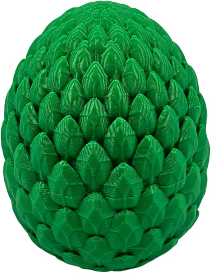 Surprise Dragon Egg Articulating Gemstone Dragon Fidget Figurine - 3D Printed Dragons Flexible ADHD, Autism, Relief Anxiety - Articulated Joints (Green)