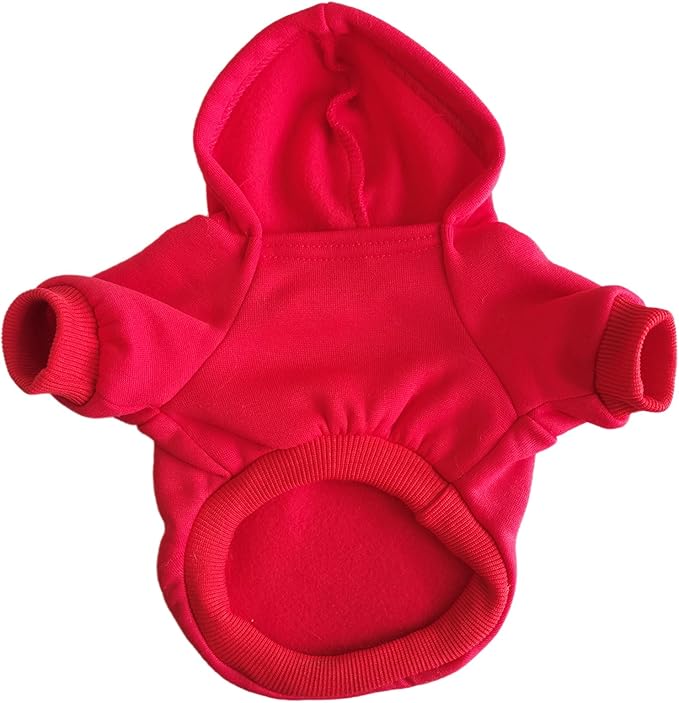 Jecikelon Winter Dog Hoodie Sweatshirts Warm Clothes for Small Dogs Chihuahua Coat Puppy Clothing Cat Custume (Large, Y01-Red)
