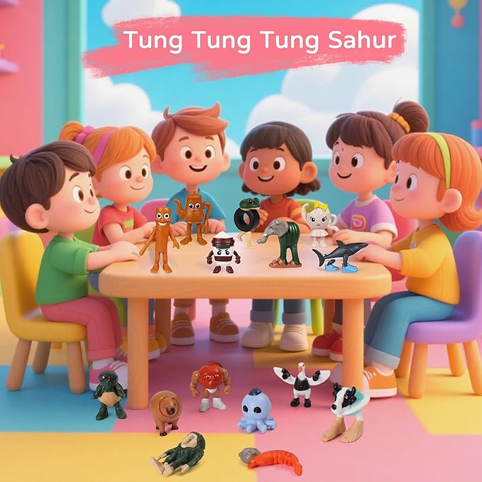24PCS Italian Brainrot Steal a Brainrot Toys, 1.8" Tralalero Tralala Action Figure, Tung Tung Tung Sahur Doll, Brain Rot Birthday Decorations, Kids Party Favors Gift