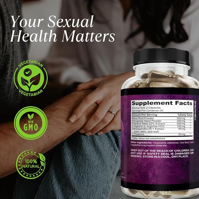 Crave – Women’s Desire Booster with Maca, Ashwagandha & L-Theanine – Natural Energy, Mood & Hormone Balance Support – 60 Vegan Capsules