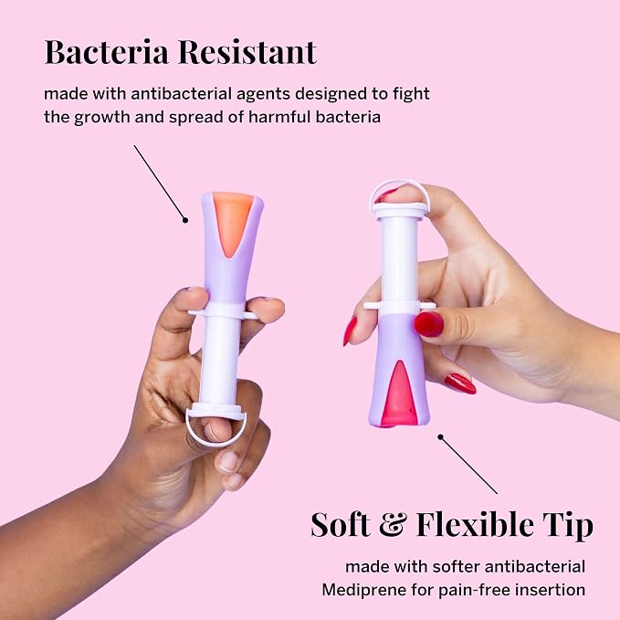 2 Menstrual Cups and Applicator Bundle - No Metals or Toxins - 100% Medical-Grade Silicone - Softest Reusable Period Cup - Inserts Like a Tampon - Capacity of 4 and 6 Tampons