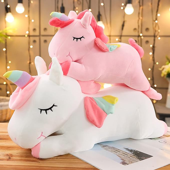 Unicorn Stuffed Animal, Soft Unicorn Plush Hugging Pillow Toy Gifts for Kids (Pink, 23.6 in)