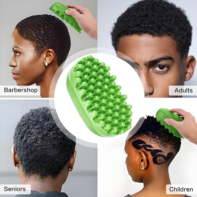 Rubber Curling Hair Brush,Premium Twist Tool for Afro Hair,Ideal for Curly, Coiled, 4C Hair,Quick & Easy Styling,Green
