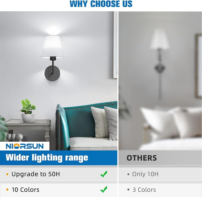 13.8 inch Battery Operated Wall Sconce Set of 2,Black Rechargeable Wall Lights with 10400mAh Dimmable Detachable Bulbs and Remote,9 Colors Wireless Sconces for Bedroom Living Room Hallway
