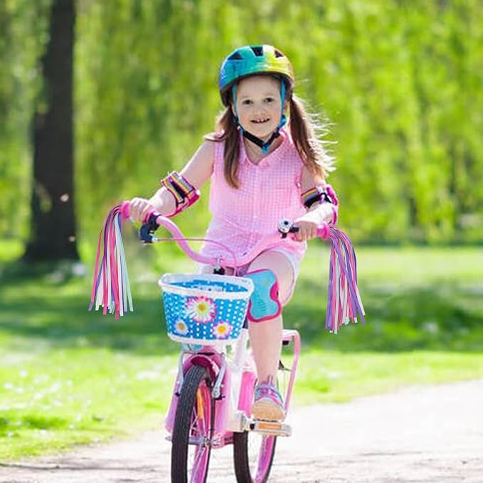 PLATT Kid's Bicycle Handlebar Streamers Colorful Ribbons Tassel for Girls Boys Bicycle Handlebar Scooter Handgrip (Purple 1Pair)