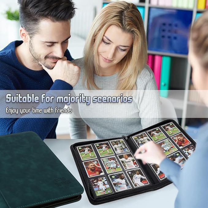 Trading Card Binder, Premium 9 Pocket Double Sided 540 Pocket PU Card Collection Binder, Collectible Trading Card Albums for MTG, TCG, Sport Card, Game Cards (Viridian)