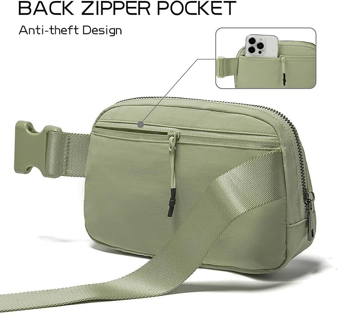 Belt Bag for Women Fanny Pack Crossbody Bags for Women Fashion Waist Packs with Adjustable Strap Gifts for Teenage Girls Women Men (khaki Green)