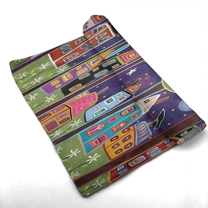 Game Room Colorful Night Landscape Microfiber Towel 12x27.5 Inches, Quick Dry Soft Travel Towel