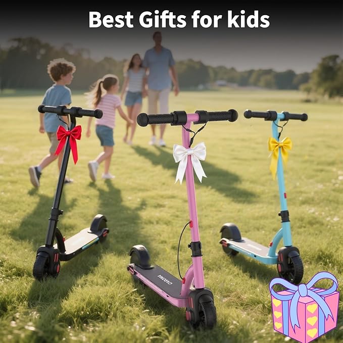 Caroma Electric Scooter for Kids Ages 6-14, 150W/180W Motor,10 MPH Max Speed & 7 Miles,Adjustable Height & Speed,Colorful Lights,LED Display,Foldable Kids Electric Scooter 132 Lbs Max Load