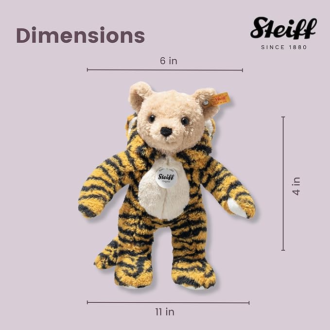 Steiff Teddy Bear with Tiger Hoodie Costume, Chinese Zodiac Plush Toy for Kids, 11"