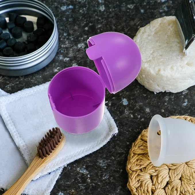 2Pcs MenstrualCup Steamer Cleaner, Period Cup Holder, High-Temperature, Portable Storage Container, Assorted Colors 3.54 * 1.96 * 1.96 Inch, Pp Material
