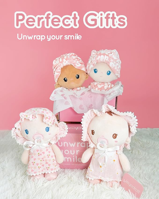 LeyaDoll Soft Baby Doll Toys (9''), My First Baby Rag Doll for 1 Year-Old Girl Birthday Gift, Christmas Plush Toys Gift for Toddler Kids Infants-Daisy Baby