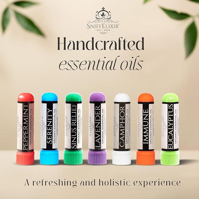 Lavender Essential Oil Aromatherapy Nasal Stick Vapor Inhaler for Sleep Aid, Meditation, Relaxation - USA Made with Organic Essential Oils, Natural Mood Support