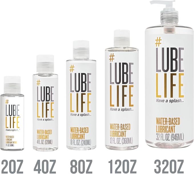 LUBELIFE Water-Based Lube – Personal Lubricant for Men, Women & Couples, Travel Size, Non-Staining, Easy Clean-Up, Toy-Safe, 3 x 2 Fl Oz
