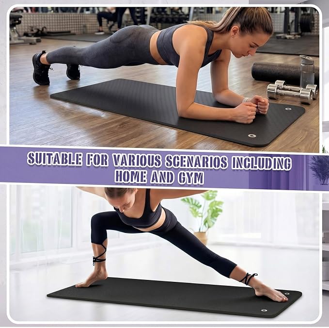 Briwooody Hanging Yoga Mat, Exercise Mat Non Slip Thick for Women and Men, Tear-resistant Fitness Pad with Reinforced Holes for Home Gym, Yoga, Pilates,stretching