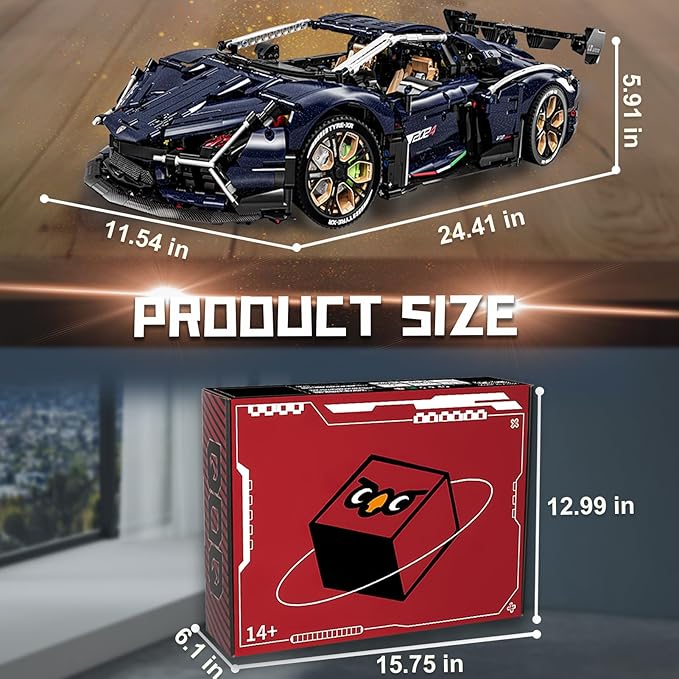 Lamb AVENTTAOR Super Car Building Toys - 1:8 Model Car Building Blocks Challenging Race Cars Sets Super Cars Display Model Collectible Gifts for Adults(4260pcs)
