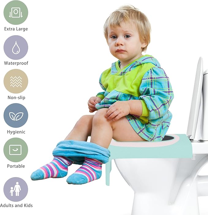 Toilet Seat Covers Disposable for Toddlers & Adults,21 Pcs Keep Warm Extra Large Thickening Waterproof,Portable Package for Travel, Kids Potty Training