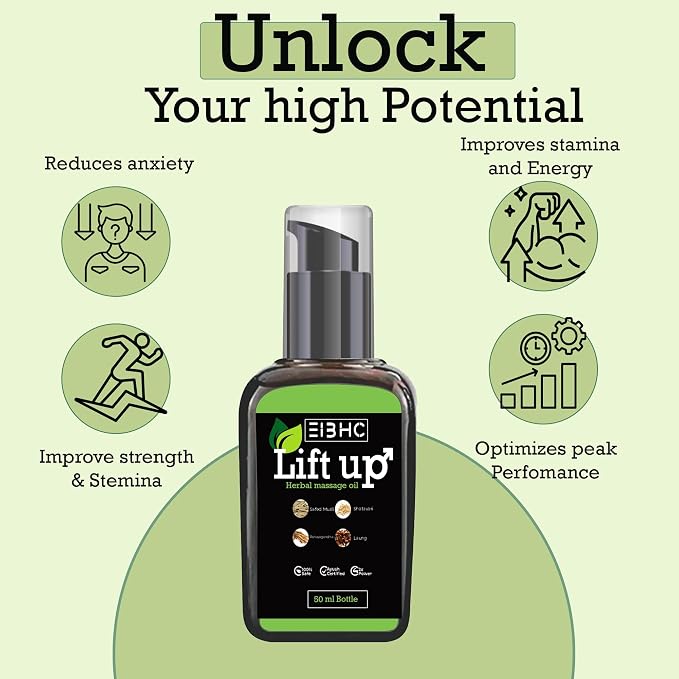 Lift up Massage Oil 50 ml | Herbal Oil for Couples - Massage Oils for Date Night - Massage Oil for for Intimate Moments -Aphrodisiac Massage Oils - Muscle Relaxer Oils 1.69 Fl Oz.