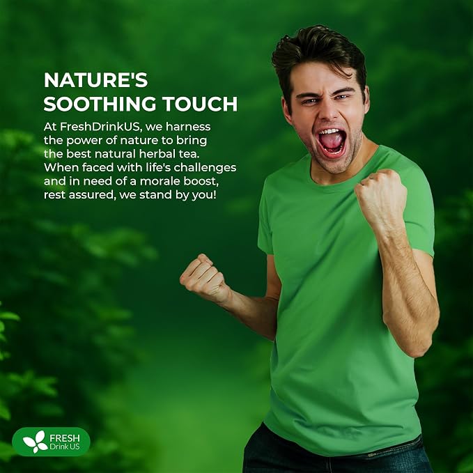 FreshDrinkUS, 12 Packs of Premium Herbal Men Support Tea – Ginseng Six Treasure Blend, 9 Powerful Ingredients, 10g/Bag – Men's Wellness Tea with Ginseng and Five Treasure Aid Root.