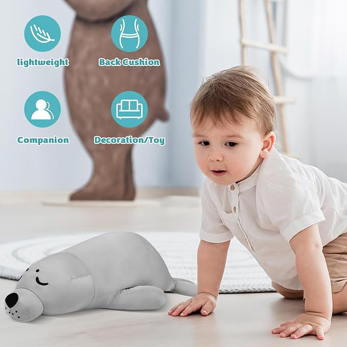 My OLi 24'' Seal Cooling Stuffed Animal Pillow: Cute Plush Toys for Kids & Adults