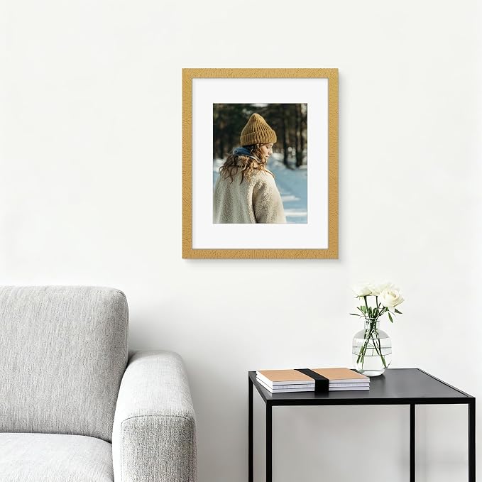 Picrit 18x24 Picture Frame Set of 12, Display Photos 16 x 20 with Mat or 18 x 24 without Mat, Wall Gallery Poster Frames Display for Home Decor, Gold