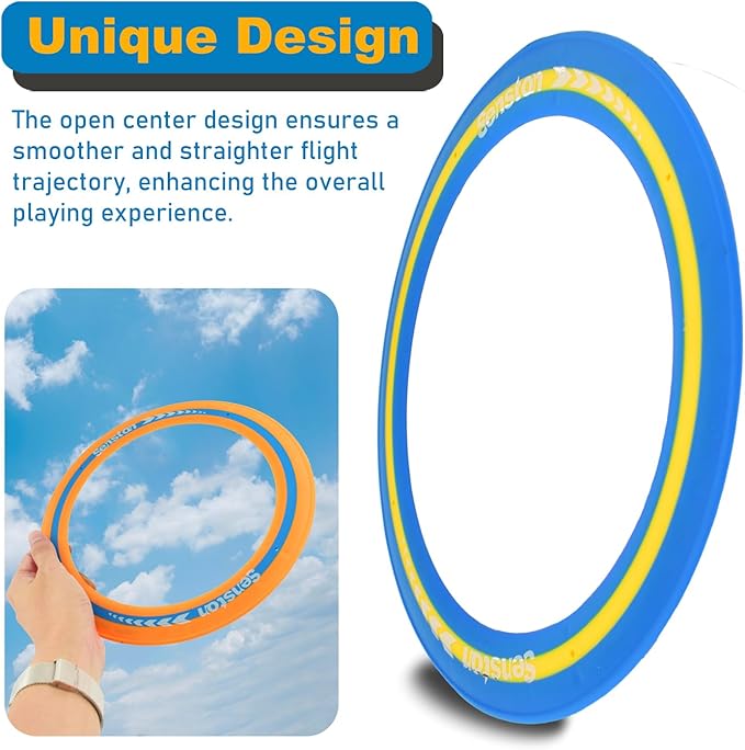 Senston Flying Discs Easily Catch and Throw Sports Disc 11 Inch Soft Flying Discss for All Players Colorful Flying Discs 3 Pcs for Pool Backyard Family Fun (Blue)