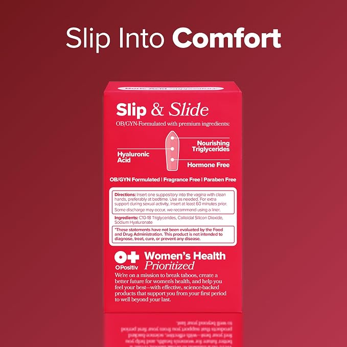 O Positiv URO Vaginal Moisture Hyaluronic Acid Suppository Support Vaginal Hydration, Daily Comfort & Easier Intimacy – 10 Suppositories