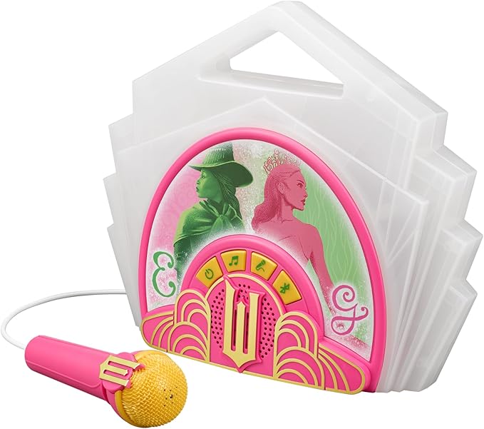 Wicked Karaoke Microphone with Boombox for Fans of Toddler Toys, Kids Karaoke Machine with Built in Music (Wicked)