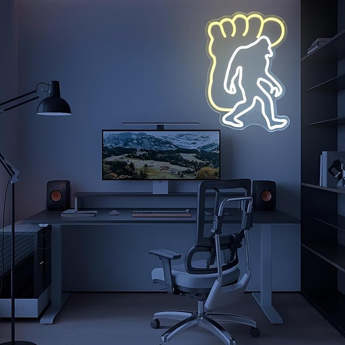 Sasquatch Neon Sign Dimmable USB Powered Big Foot Neon Lights for Wall Decor Men Man Cave Monkey Wall Game Room Decor LED Large Neon Signs for Party Friends Birthday Gifts(15 * 11.3 in)